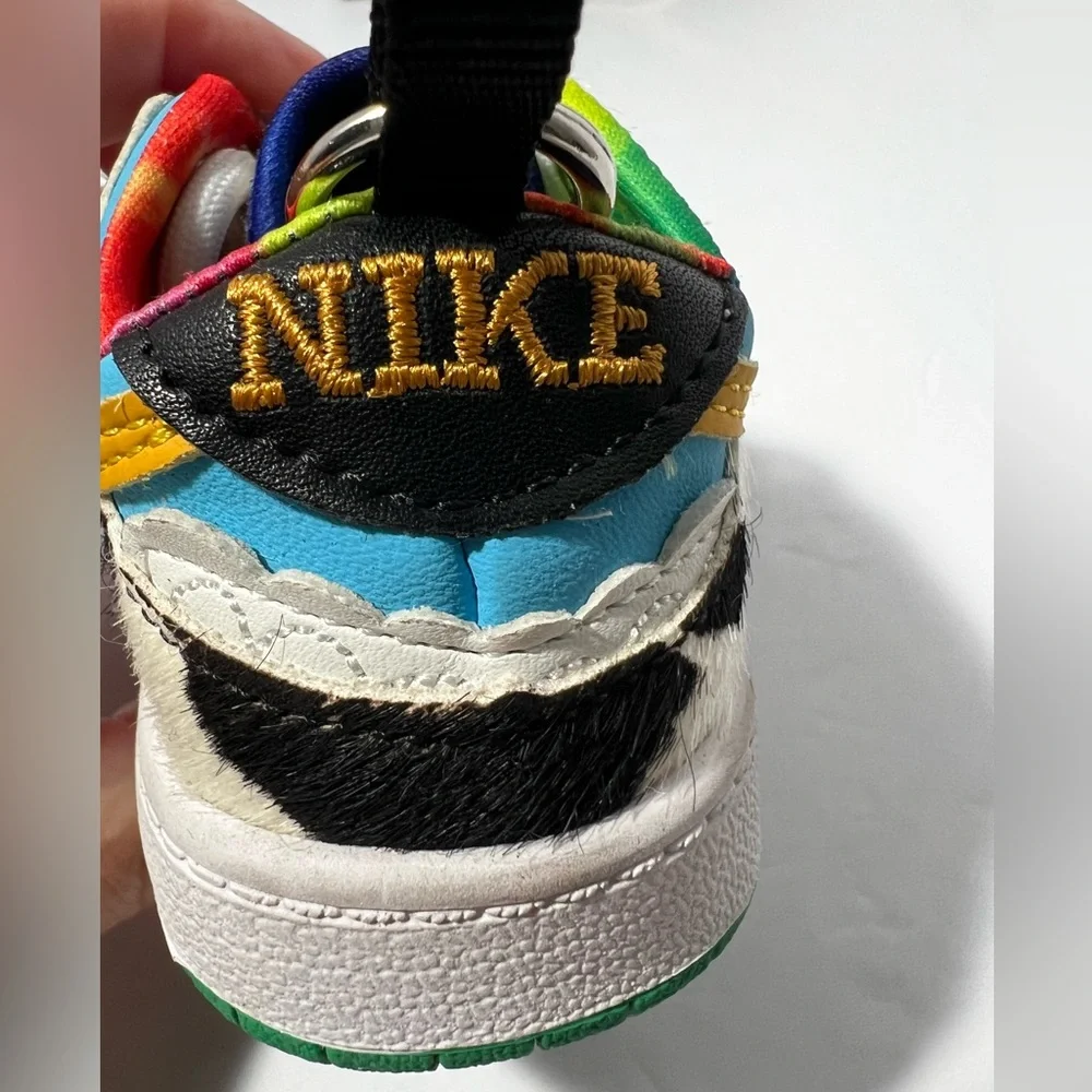 Ben & Jerry’s Nike Air Jordan 1 Low Chunky Dunky Sneaker 4.5” Keychain Cow Print